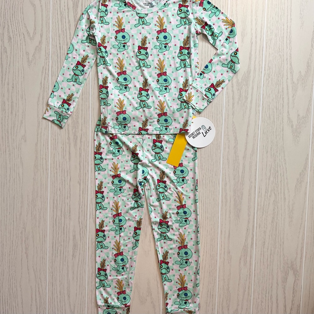 Little‎ Britches Boutique Bamboo Disney Stitch Kids Unisex 5/6 Pajama Set NEW